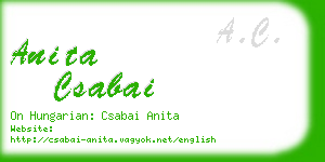 anita csabai business card